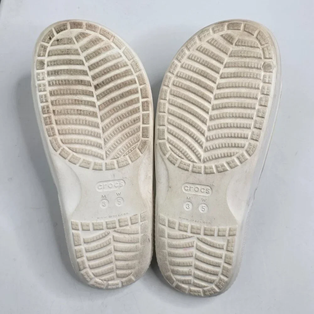 CROCS Classic Slide Kids Sandals Mens 3 / Womens 5 Tie Dye Graphic White